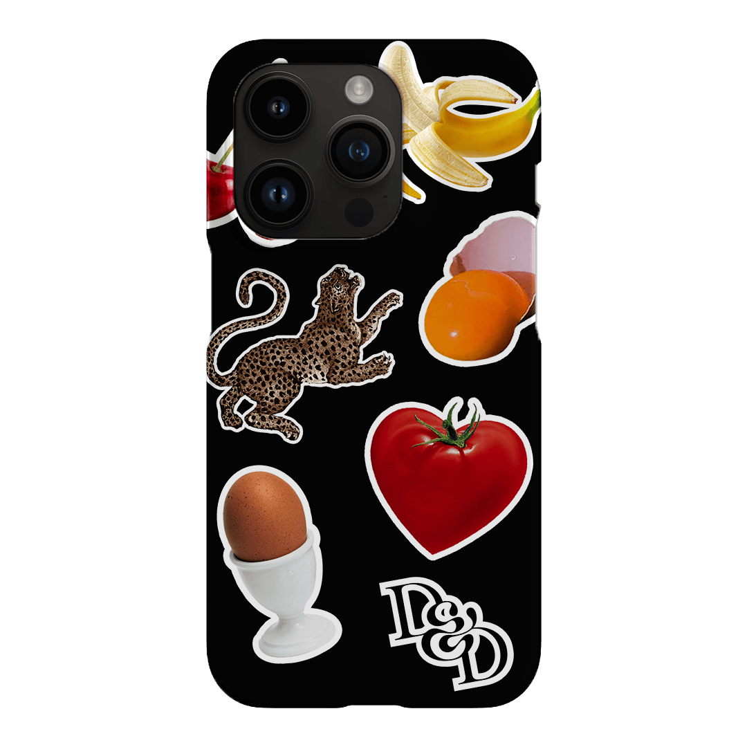 Sunday Stickers Black Printed Phone Cases by Desmond & Dempsey - The Dairy