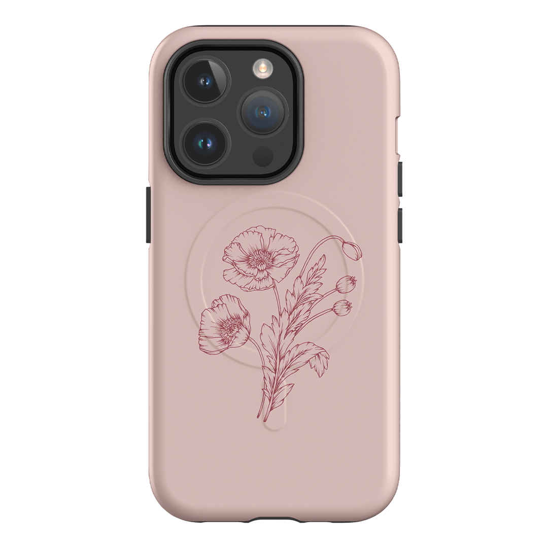 Blush Poppies Printed Phone Cases iPhone 14 Pro / Armoured MagSafe by Typoflora - The Dairy