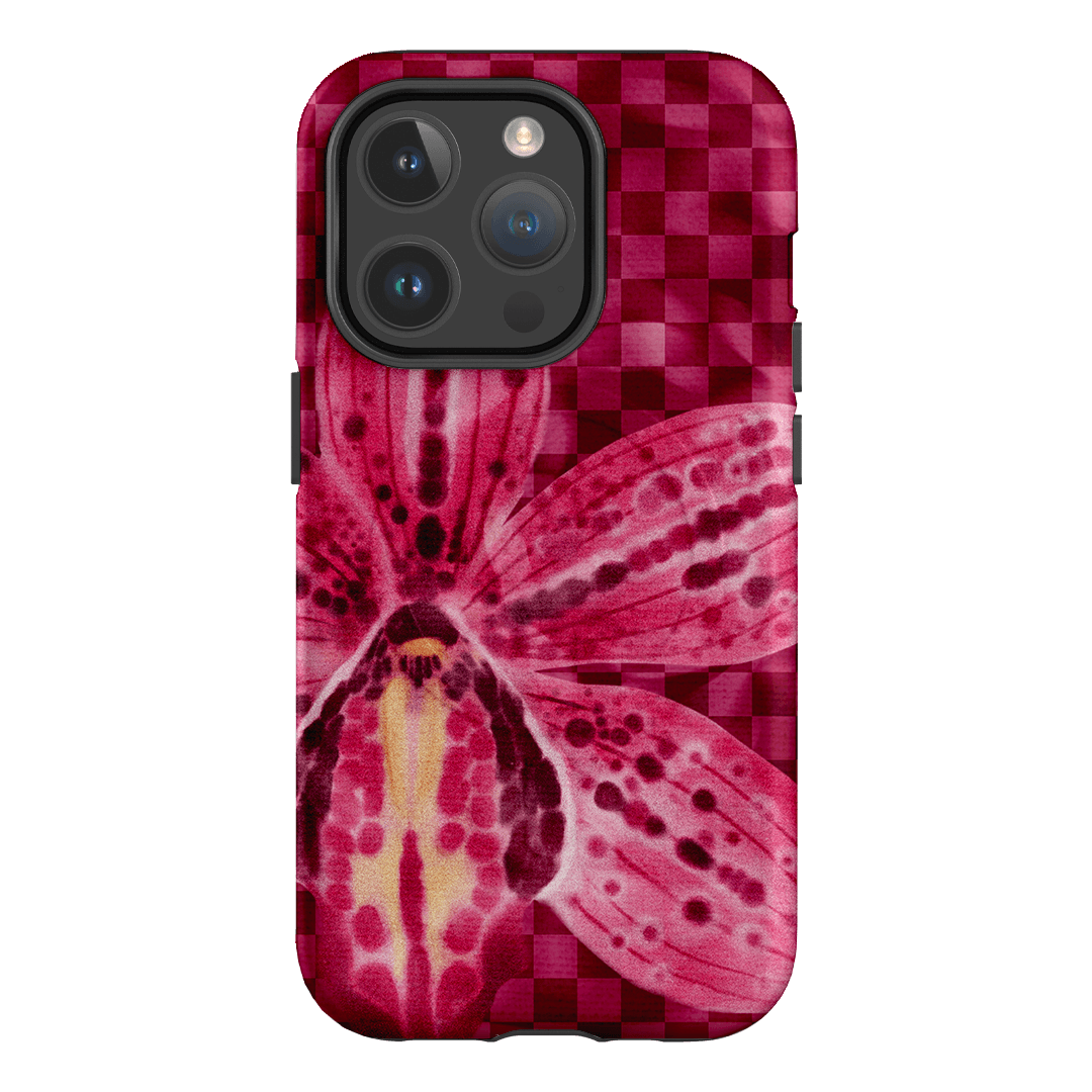 Check Orchid Printed Phone Cases iPhone 14 Pro / Armoured MagSafe by Sally Hungerford - The Dairy