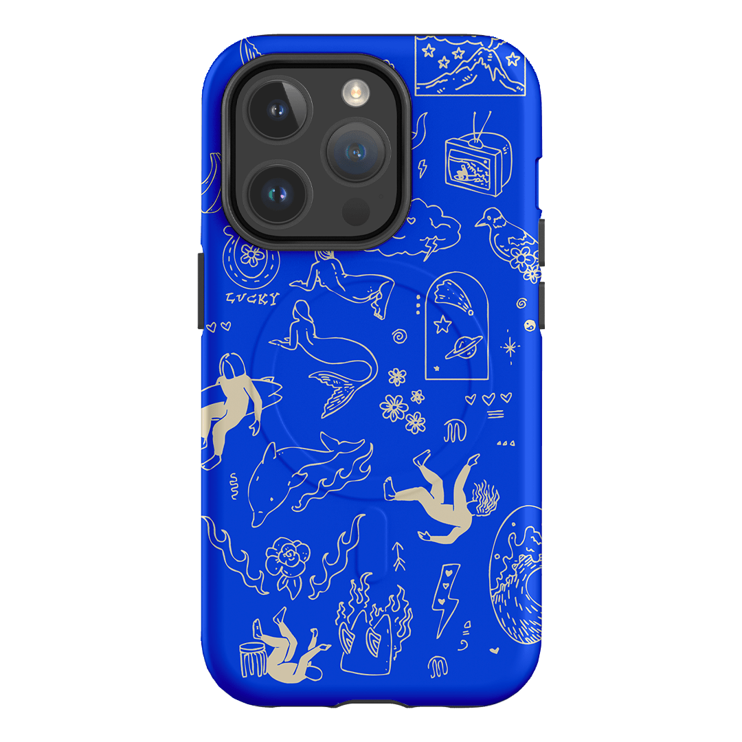 Easty Flash Blue Printed Phone Cases iPhone 14 Pro / Armoured MagSafe by Easty Beasty - The Dairy