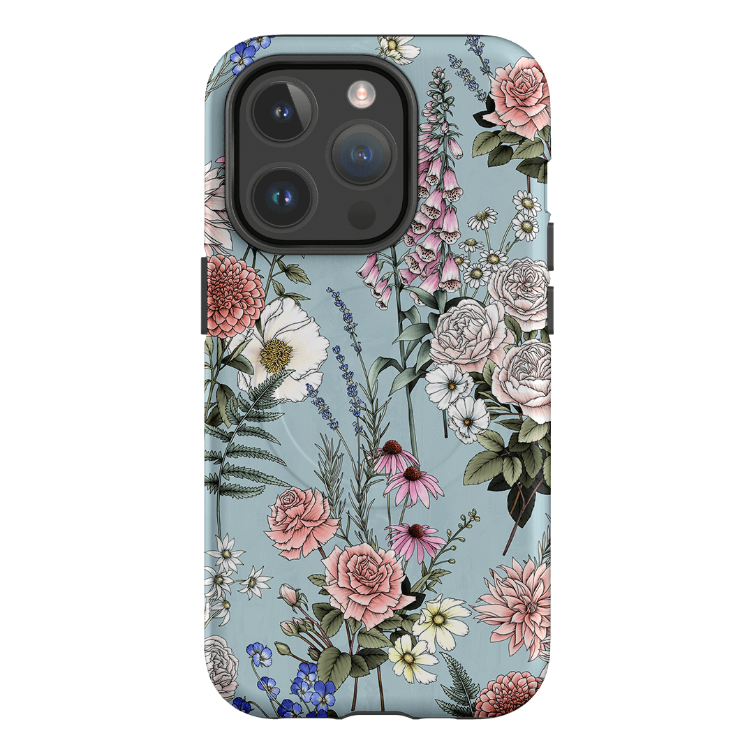 Garden Party Blue Printed Phone Cases iPhone 14 Pro / Armoured MagSafe by Typoflora - The Dairy