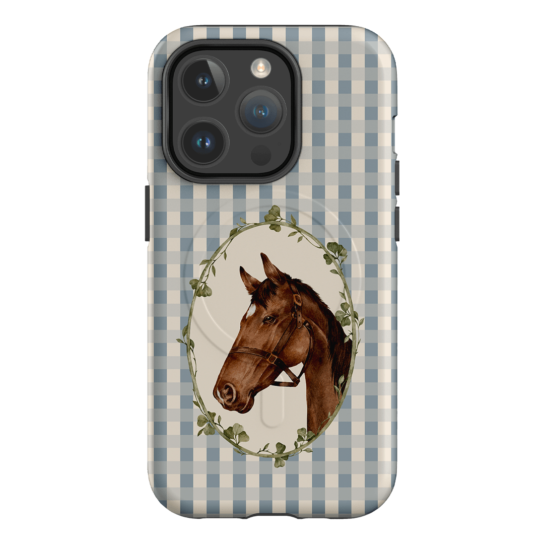 Gingham Horse Printed Phone Cases iPhone 14 Pro / Armoured MagSafe by Kasiags Art - The Dairy