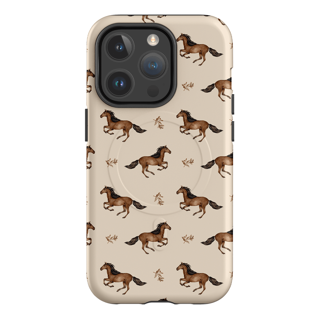 Running Horse Printed Phone Cases iPhone 14 Pro / Armoured MagSafe by Kasiags Art - The Dairy