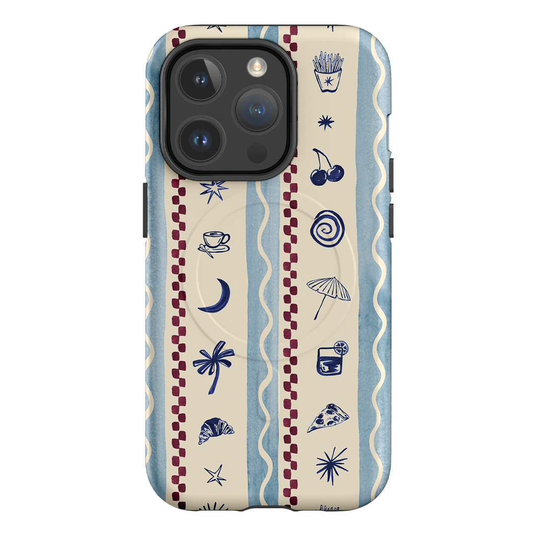 Summer Snacks Blue Printed Phone Cases iPhone 14 Pro / Armoured MagSafe by Charlie Taylor - The Dairy