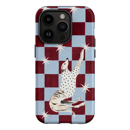 Check Greyhound Blue Printed Phone Cases iPhone 14 Pro / Armoured by Lisa Hu - The Dairy