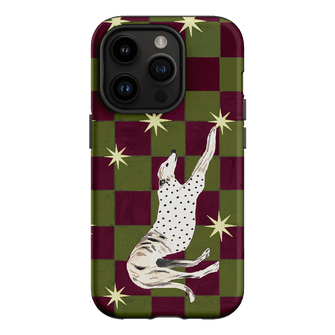 Check Greyhound Green Printed Phone Cases iPhone 14 Pro / Armoured by Lisa Hu - The Dairy