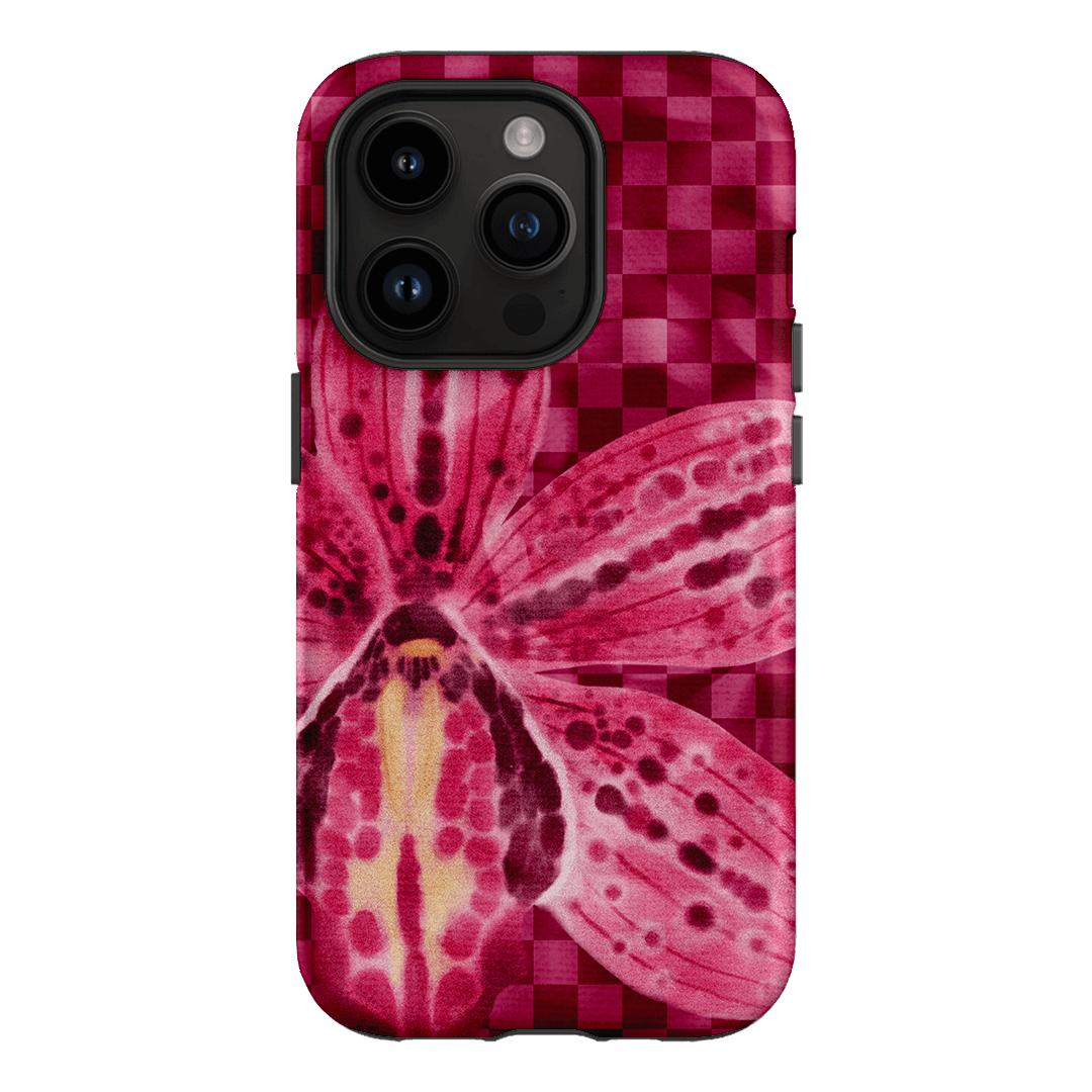 Check Orchid Printed Phone Cases iPhone 14 Pro / Armoured by Sally Hungerford - The Dairy