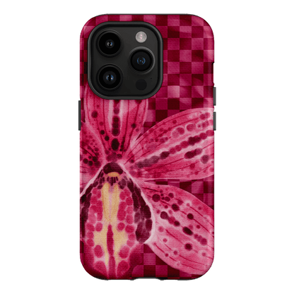 Check Orchid Printed Phone Cases iPhone 14 Pro / Armoured by Sally Hungerford - The Dairy