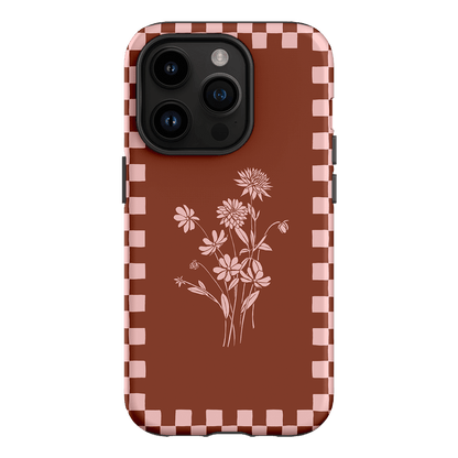 Dahlia Check Printed Phone Cases iPhone 14 Pro / Armoured by Typoflora - The Dairy