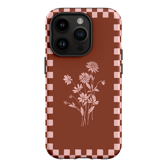 Dahlia Check Printed Phone Cases iPhone 14 Pro / Armoured by Typoflora - The Dairy