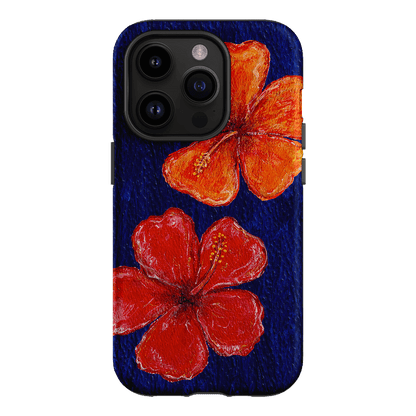 Hibiscus Flower Deep Blue Printed Phone Cases iPhone 14 Pro / Armoured by BG. Studio - The Dairy