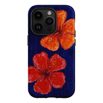 Hibiscus Flower Deep Blue Printed Phone Cases iPhone 14 Pro / Armoured by BG. Studio - The Dairy