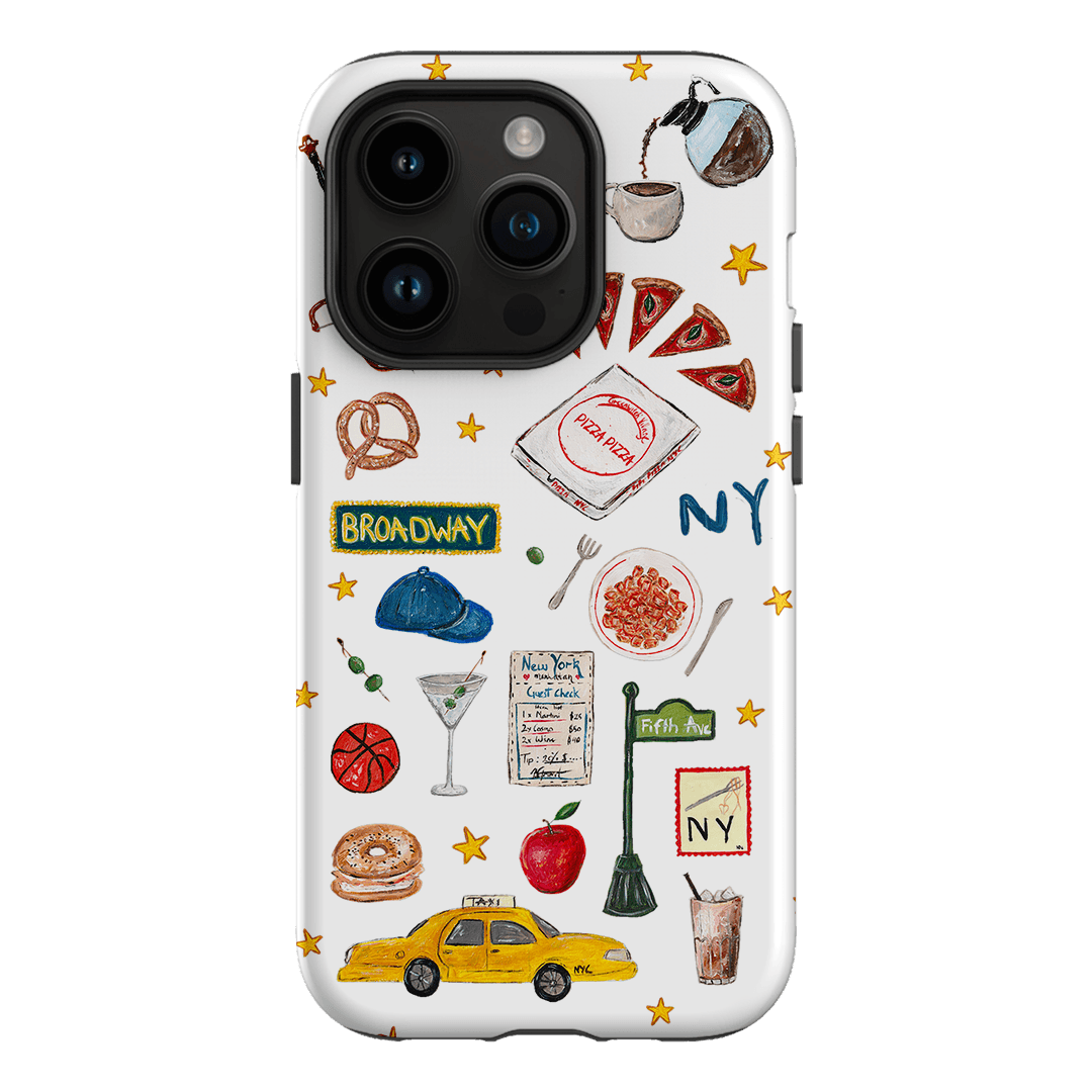NYC White Printed Phone Cases iPhone 14 Pro / Armoured by BG. Studio - The Dairy