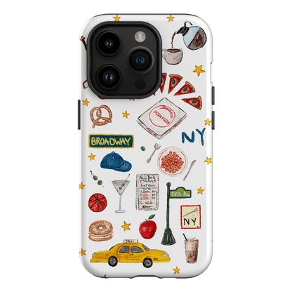 NYC White Printed Phone Cases iPhone 14 Pro / Armoured by BG. Studio - The Dairy