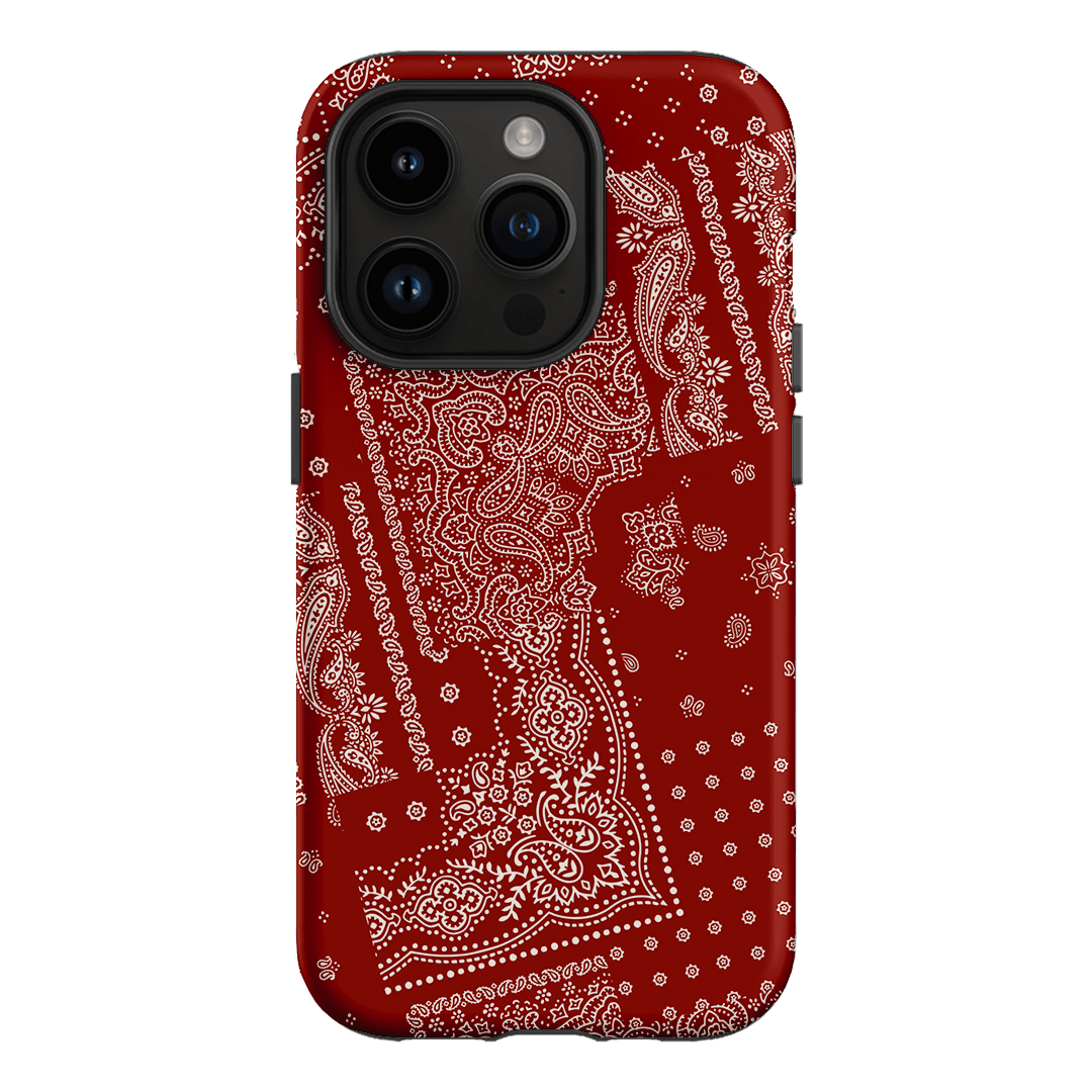 Paisley Crimson Printed Phone Cases iPhone 14 Pro / Armoured by The Dairy - The Dairy