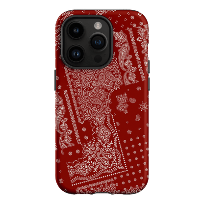 Paisley Crimson Printed Phone Cases iPhone 14 Pro / Armoured by The Dairy - The Dairy