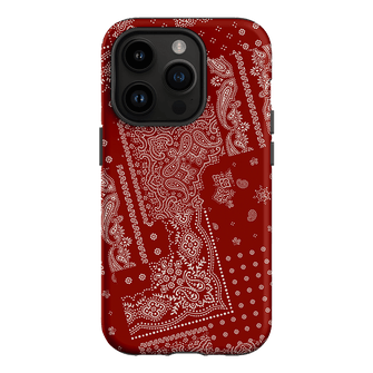 Paisley Crimson Printed Phone Cases iPhone 14 Pro / Armoured by The Dairy - The Dairy
