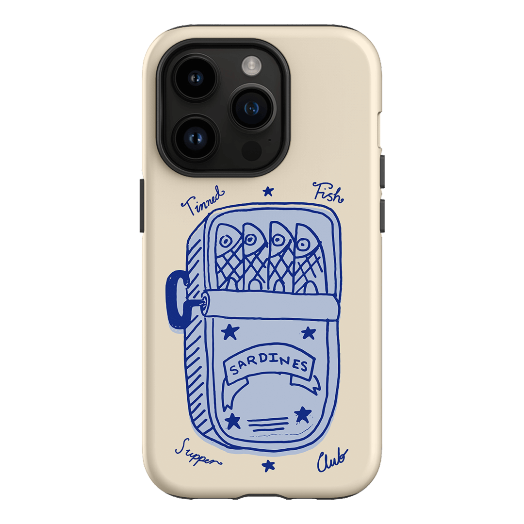 Sardine Social Blue Printed Phone Cases iPhone 14 Pro / Armoured by The Dairy - The Dairy