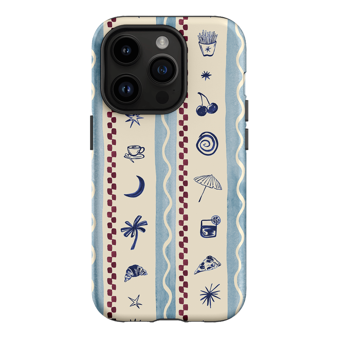 Summer Snacks Blue Printed Phone Cases iPhone 14 Pro / Armoured by Charlie Taylor - The Dairy