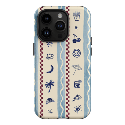 Summer Snacks Blue Printed Phone Cases iPhone 14 Pro / Armoured by Charlie Taylor - The Dairy