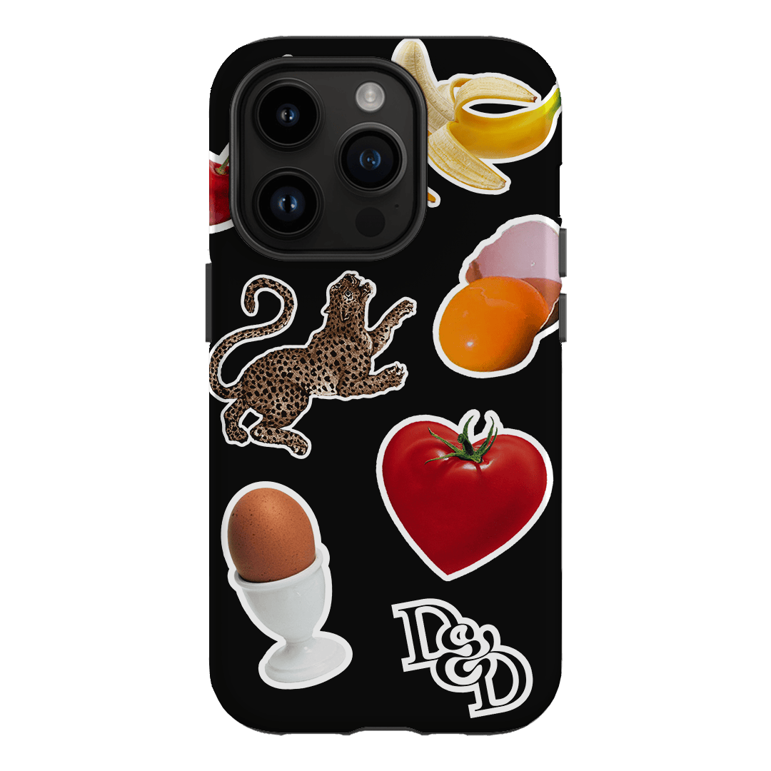 Sunday Stickers Black Printed Phone Cases by Desmond & Dempsey - The Dairy