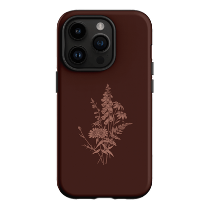 Wildflowers Mocha Printed Phone Cases iPhone 14 Pro / Armoured by Typoflora - The Dairy