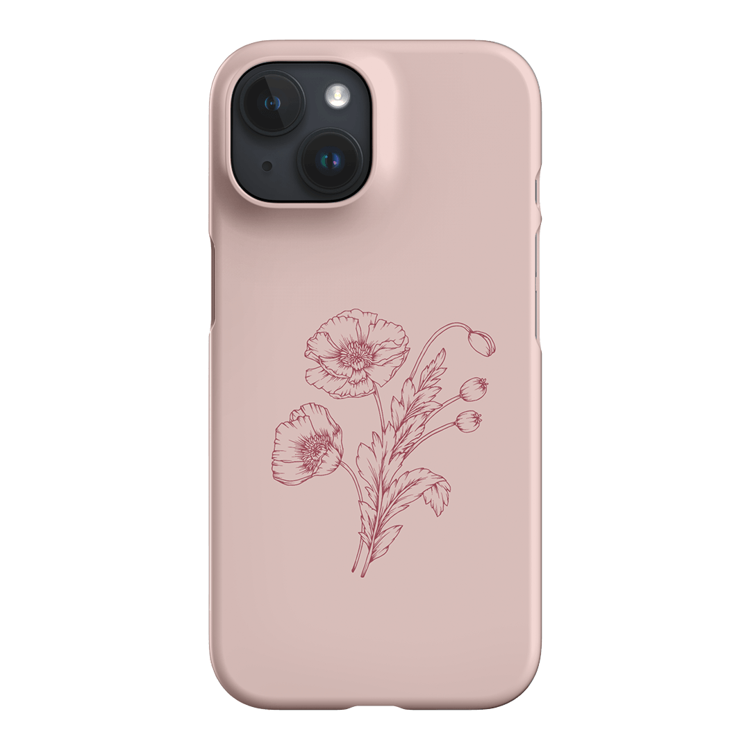 Blush Poppies Printed Phone Cases iPhone 15 / Snap by Typoflora - The Dairy