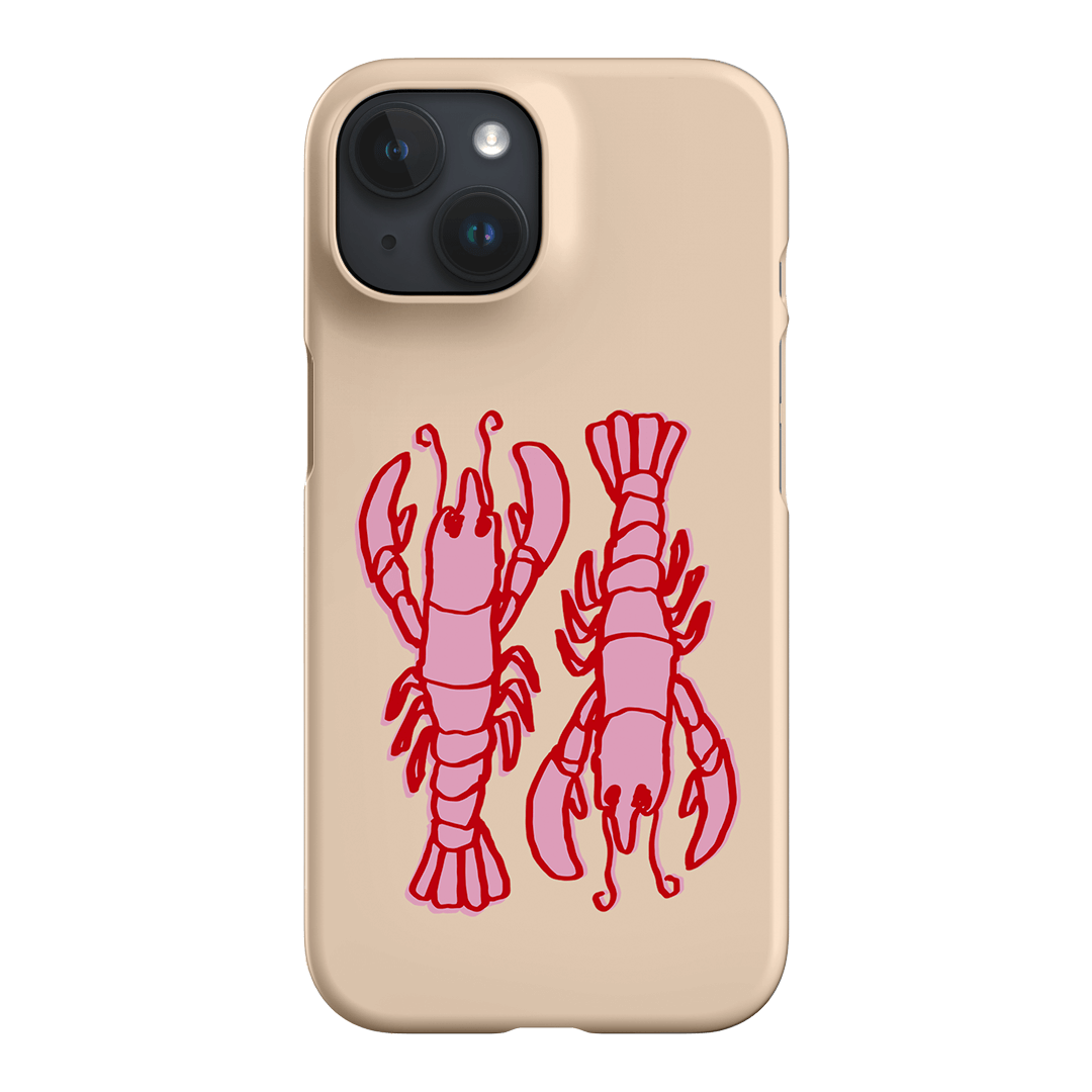 Lobster Love Peach Printed Phone Cases iPhone 15 / Snap by The Dairy - The Dairy