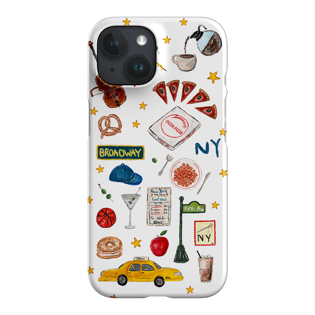 NYC White Printed Phone Cases iPhone 15 / Snap by BG. Studio - The Dairy