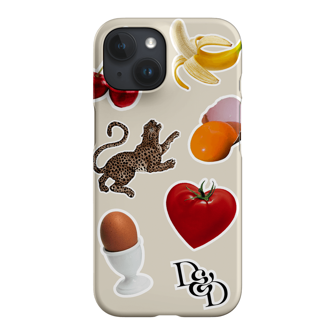 Sunday Stickers Cream Printed Phone Cases iPhone 15 / Snap by Desmond & Dempsey - The Dairy