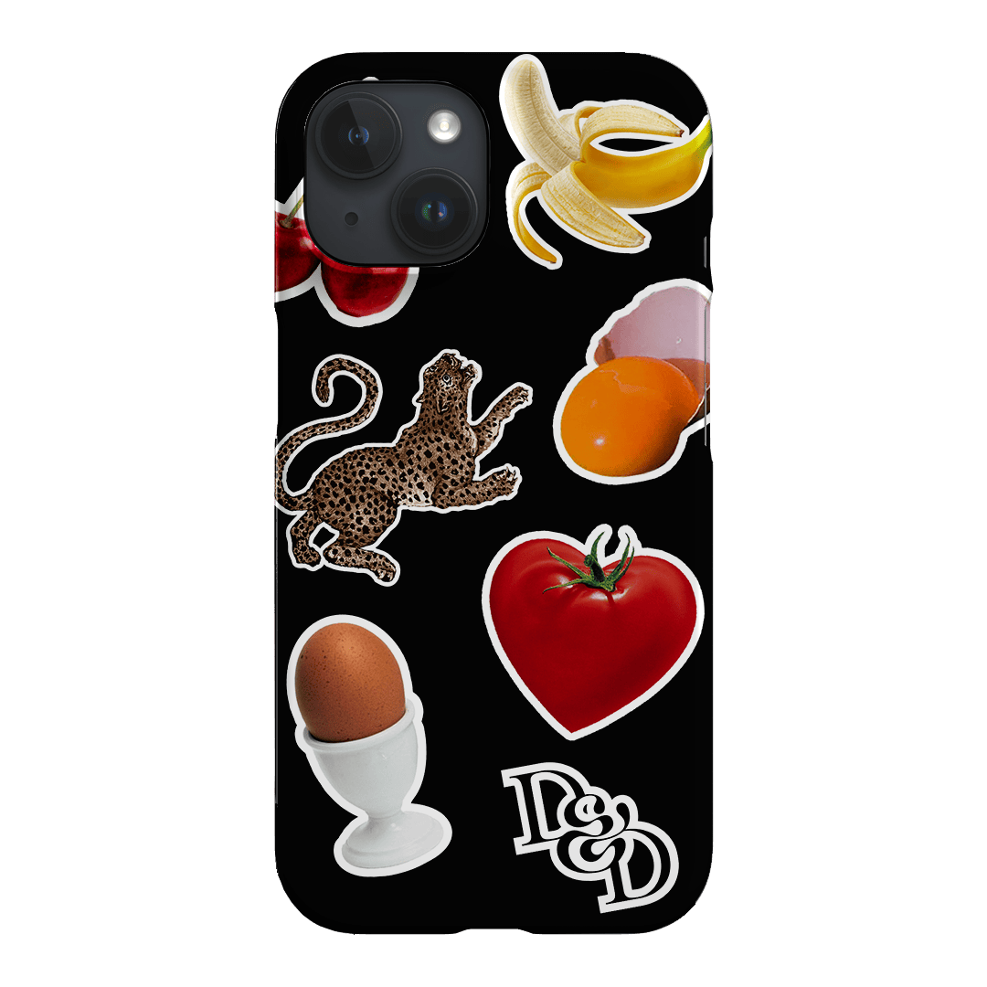 Sunday Stickers Black Printed Phone Cases by Desmond & Dempsey - The Dairy
