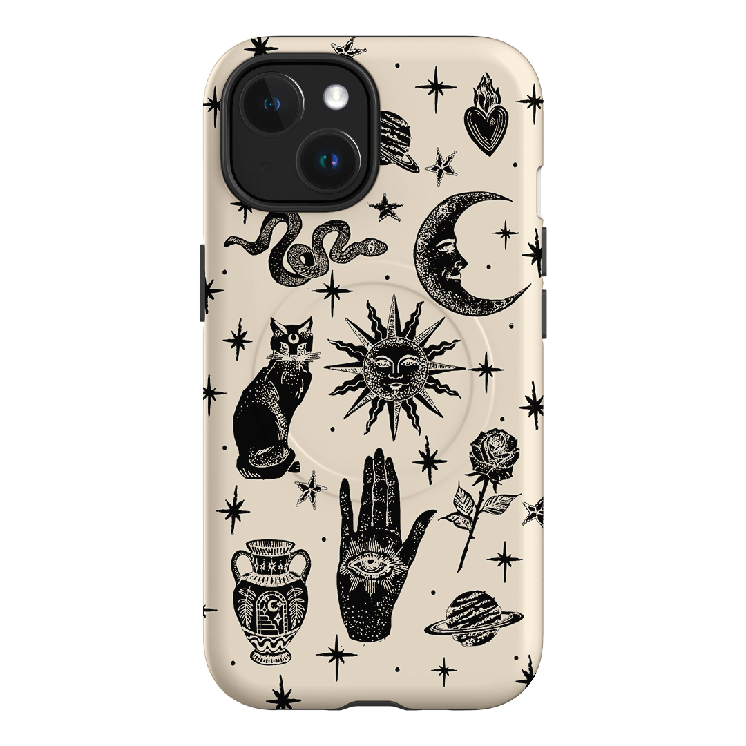 Astro Flash Beige Printed Phone Cases iPhone 15 / Armoured MagSafe by Veronica Tucker - The Dairy