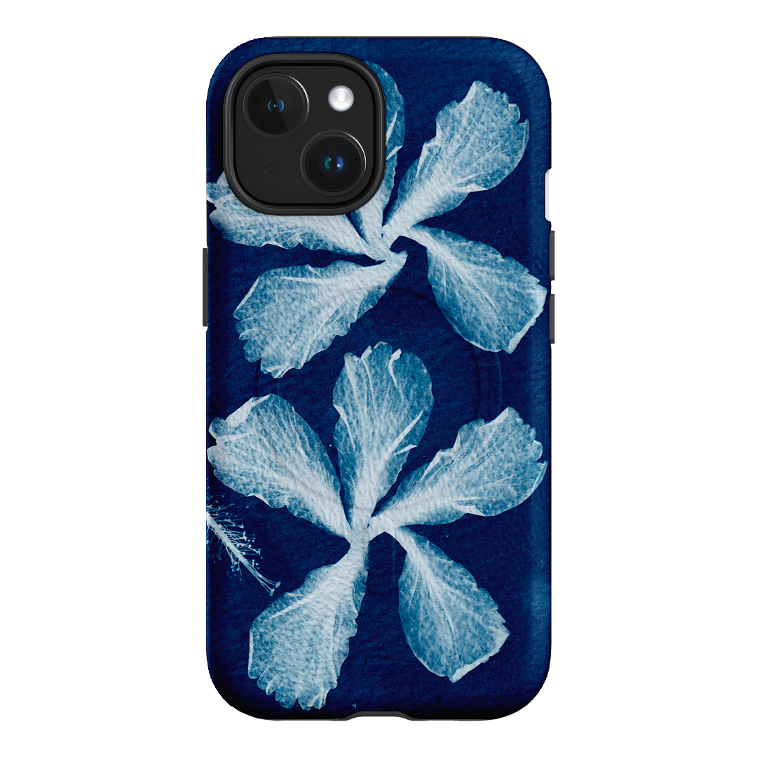 Hibiscus Cyanotype Printed Phone Cases iPhone 15 / Armoured MagSafe by Sally Hungerford - The Dairy