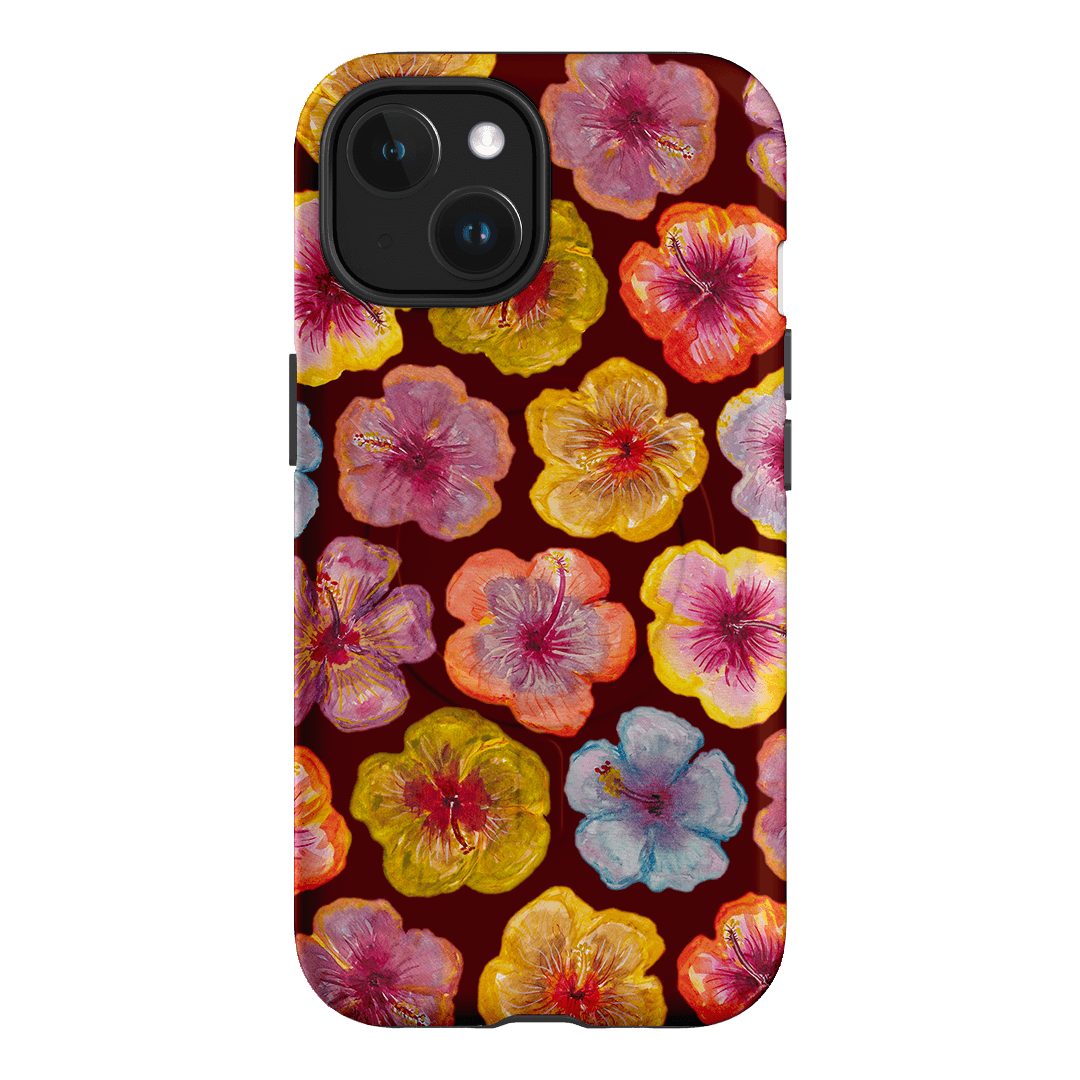 Hibiscus Holiday Rouge Printed Phone Cases iPhone 15 / Armoured MagSafe by BG. Studio - The Dairy