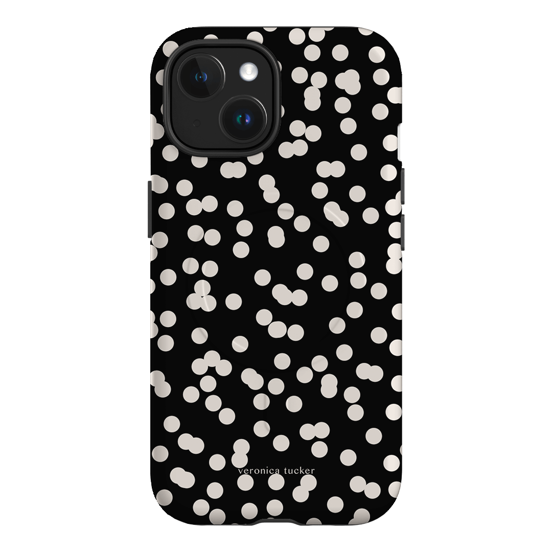 Mini Confetti Noir Printed Phone Cases iPhone 15 / Armoured MagSafe by Veronica Tucker - The Dairy