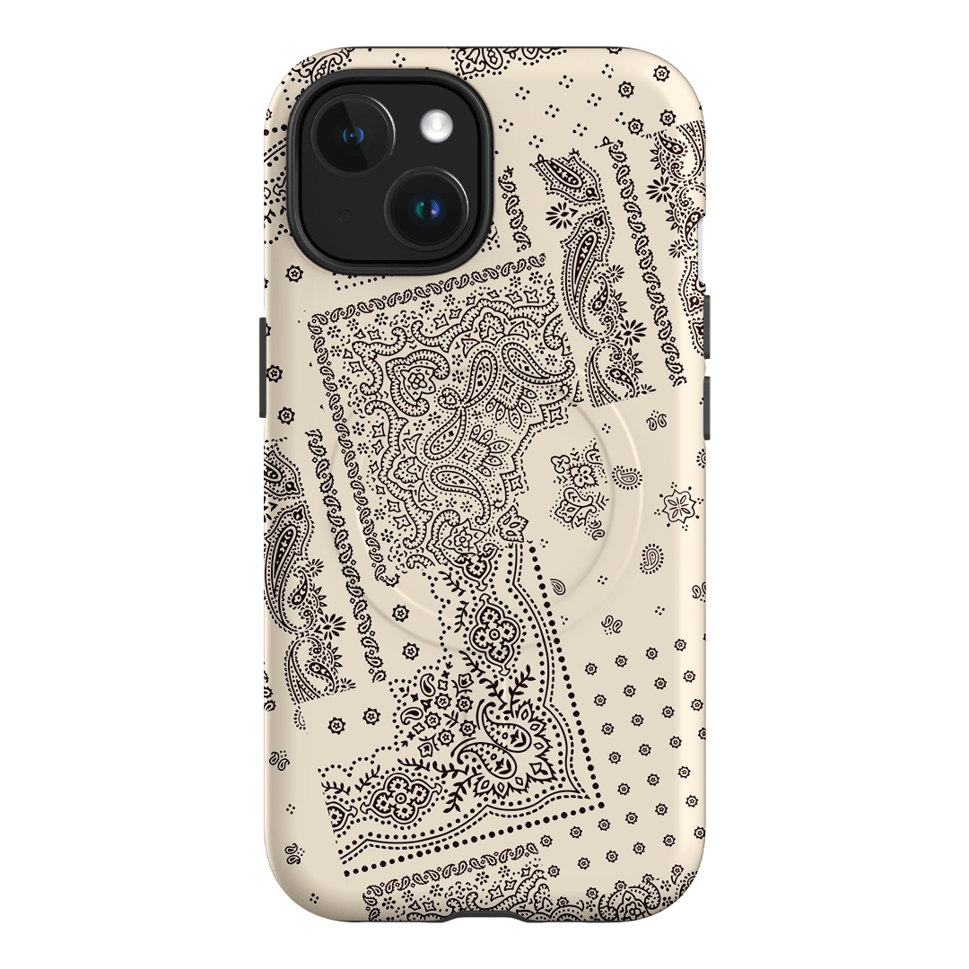Paisley Ecru Printed Phone Cases iPhone 15 / Armoured MagSafe by The Dairy - The Dairy