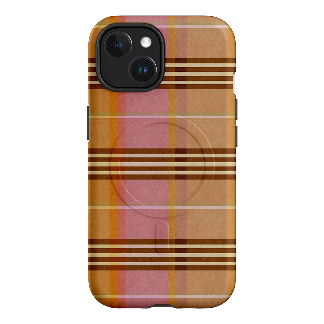 Peachy Plaid Printed Phone Cases iPhone 15 / Armoured MagSafe by Fenton & Fenton - The Dairy