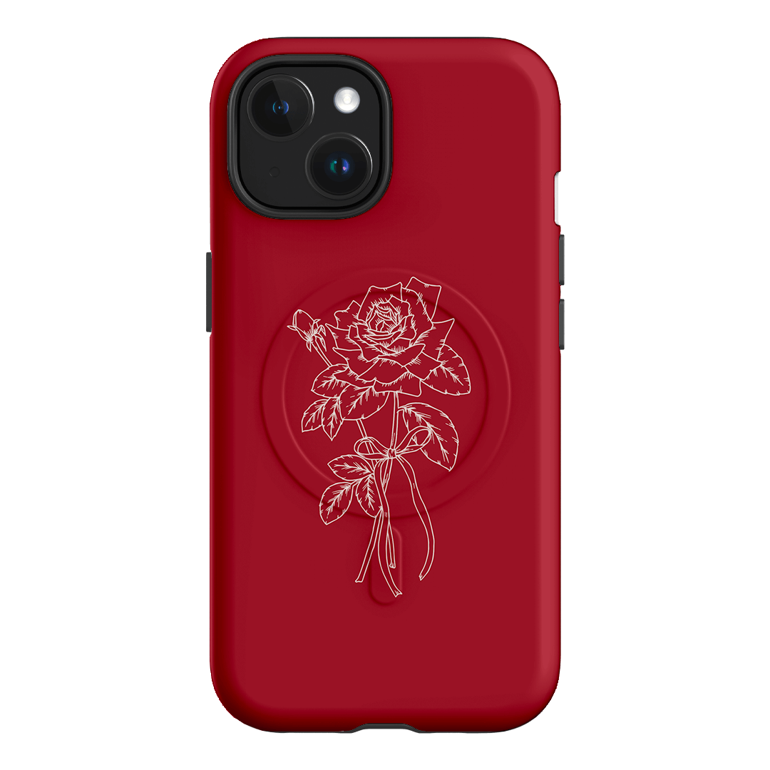 Red Rose Printed Phone Cases iPhone 15 / Armoured MagSafe by Typoflora - The Dairy