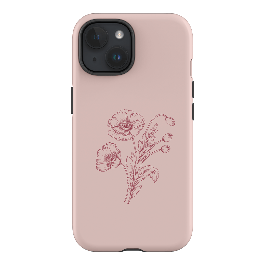 Blush Poppies Printed Phone Cases iPhone 15 / Armoured by Typoflora - The Dairy