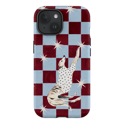 Check Greyhound Blue Printed Phone Cases iPhone 15 / Armoured by Lisa Hu - The Dairy