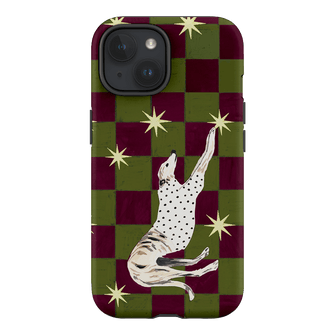 Check Greyhound Green Printed Phone Cases iPhone 15 / Armoured by Lisa Hu - The Dairy