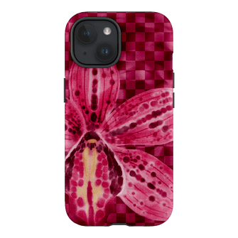 Check Orchid Printed Phone Cases iPhone 15 / Armoured by Sally Hungerford - The Dairy