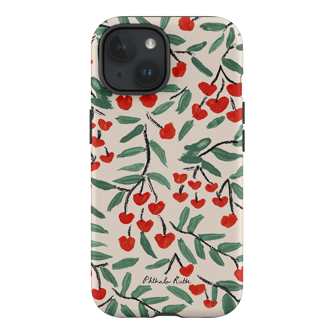Cherry Love Printed Phone Cases iPhone 15 / Armoured by Phthalo Ruth - The Dairy