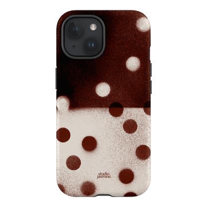 Espresso Polka Dot Printed Phone Cases iPhone 15 / Armoured by Jasmine Dowling - The Dairy
