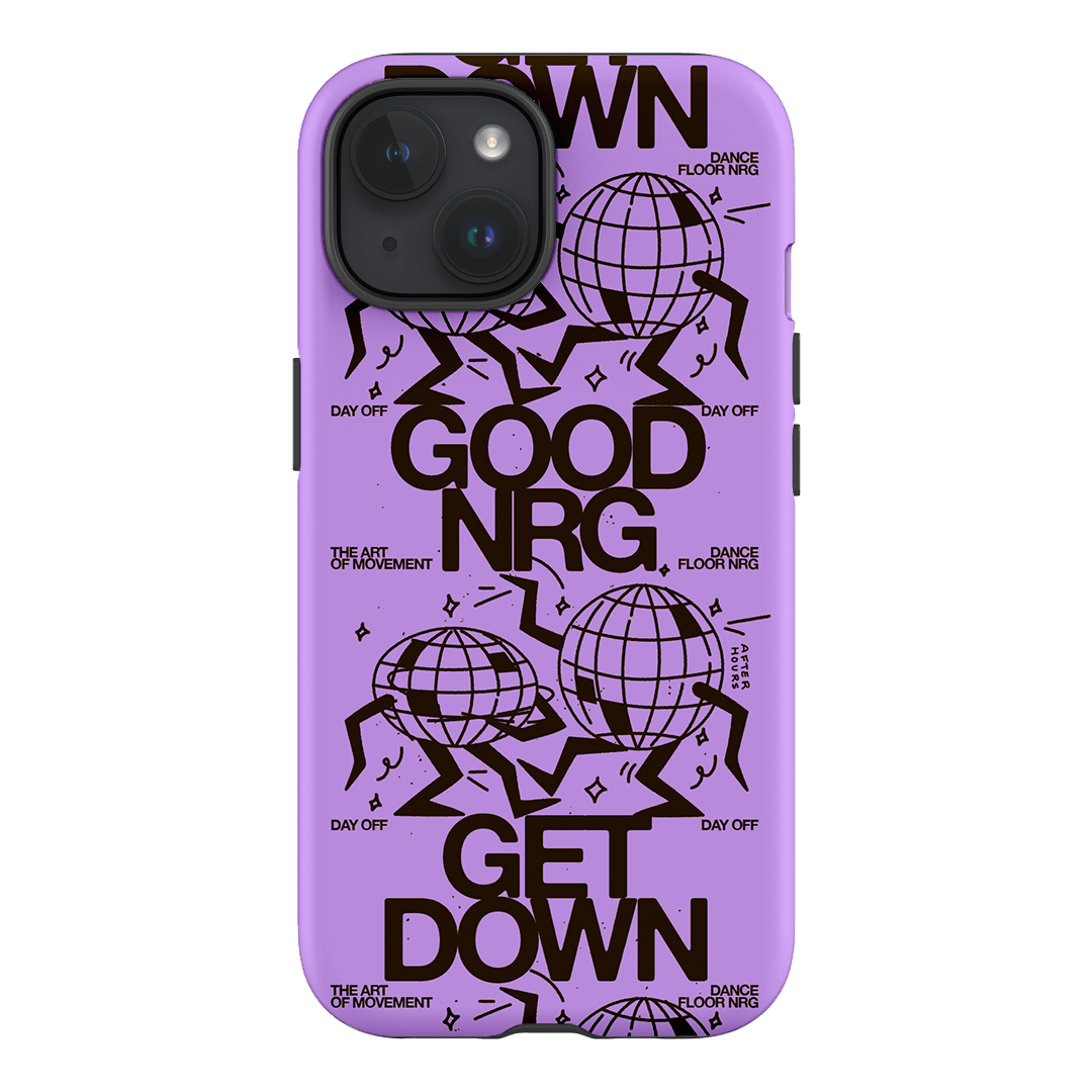 Good Energy in Purple Printed Phone Cases iPhone 15 / Armoured by After Hours - The Dairy