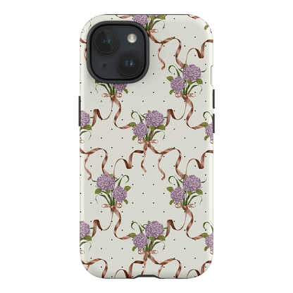 Hydrangea Ribbon Printed Phone Cases iPhone 15 / Armoured by Veronica Tucker - The Dairy