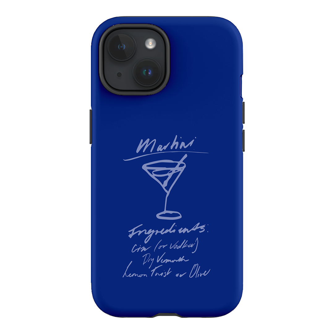 Martini Mood Blue Printed Phone Cases iPhone 15 / Armoured by The Dairy - The Dairy