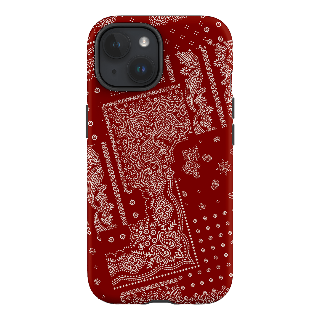 Paisley Crimson Printed Phone Cases iPhone 15 / Armoured by The Dairy - The Dairy