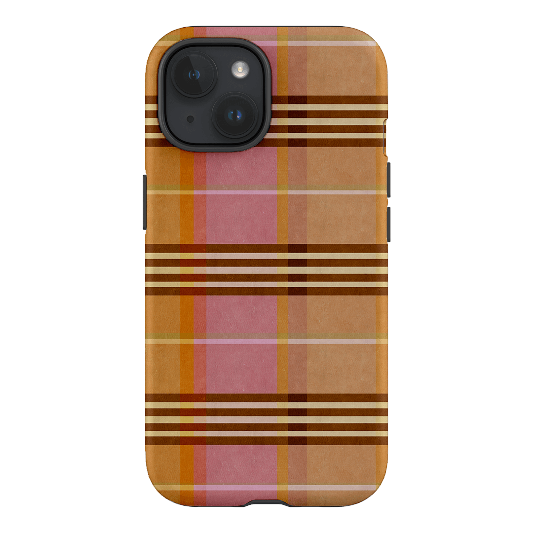 Peachy Plaid Printed Phone Cases iPhone 15 / Armoured by Fenton & Fenton - The Dairy