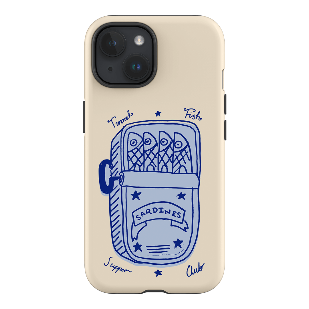 Sardine Social Blue Printed Phone Cases iPhone 15 / Armoured by The Dairy - The Dairy